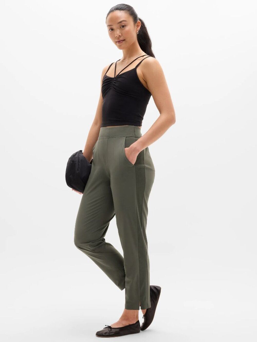 Athleta Brooklyn Mid Rise Ankle Pant Jungle Green Size 12‎